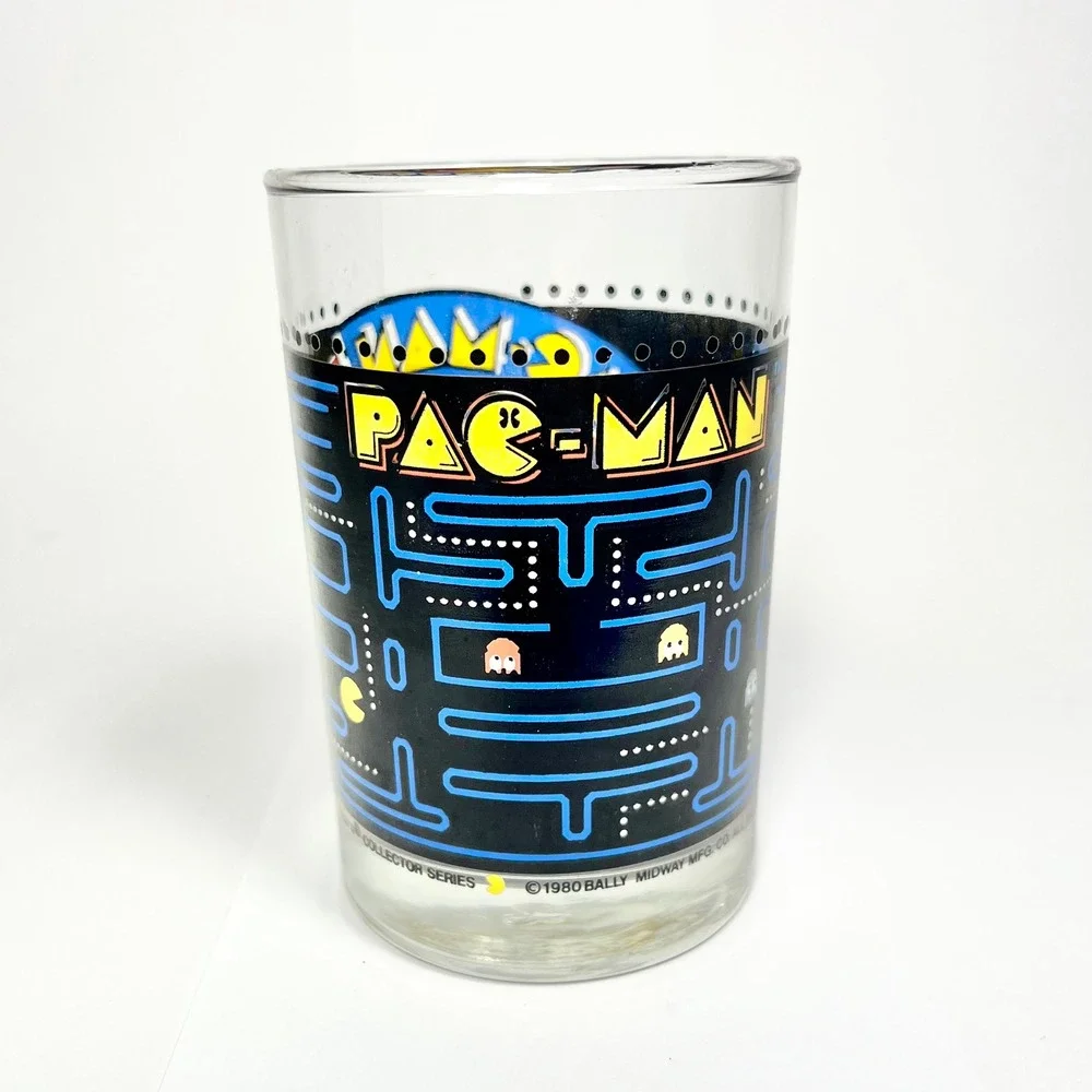 1980 Arbys Pac-Man Collector Series Drinking Glass Retro Arcade Maze Vintage
